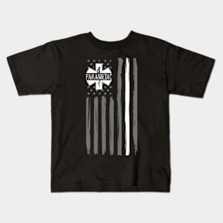 Paramedic American Flag Thin White Line Kids T-Shirt